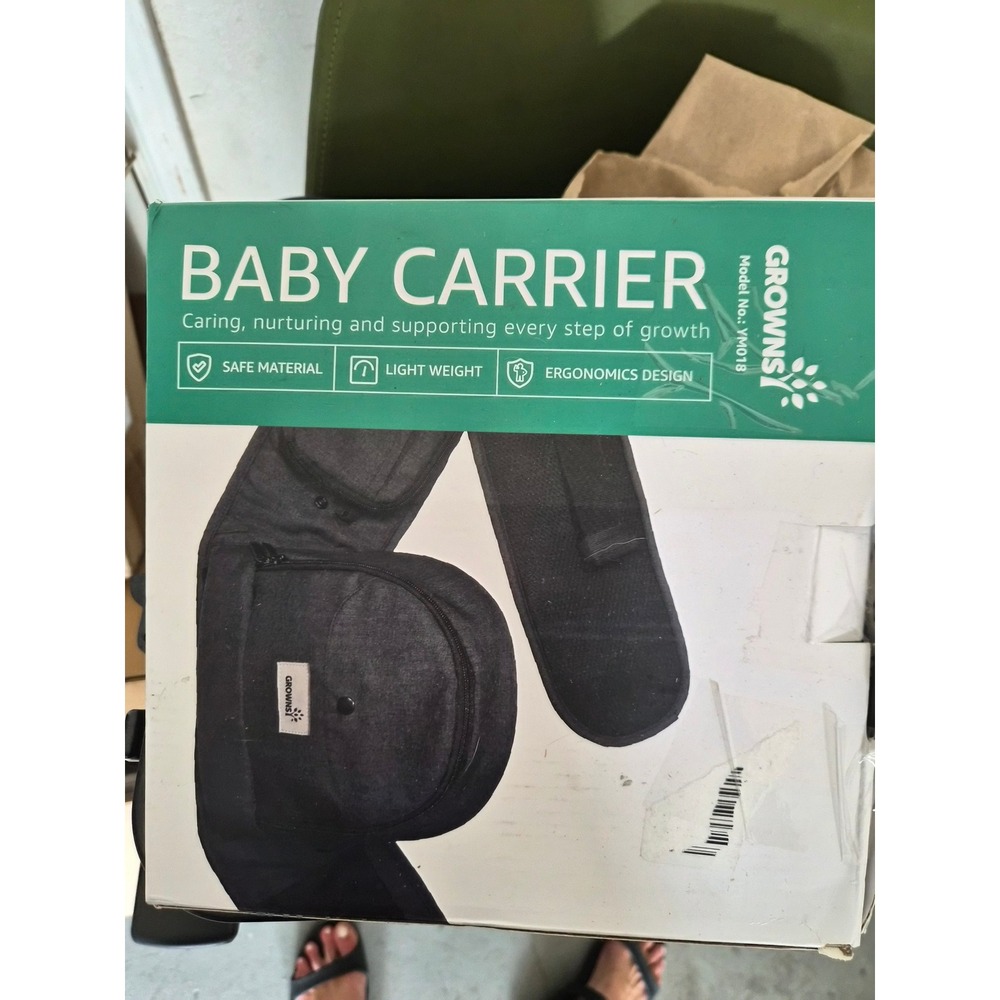 Grownsy Ergonomic Baby Hip Seat Carrier Black YM018 Adjustable Waist 8-50 lbs